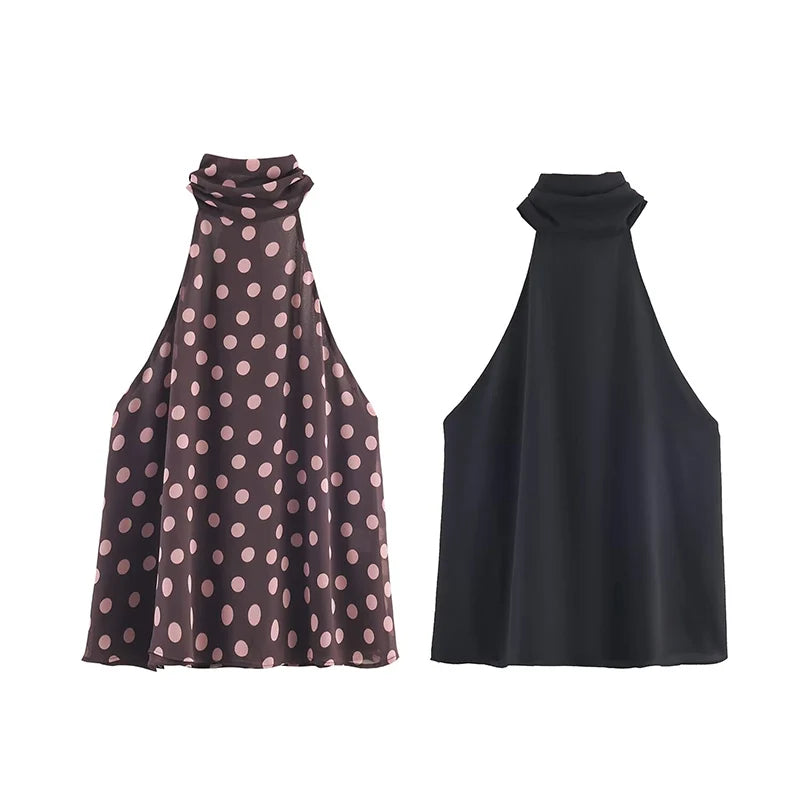 New Halter Tops Fashion Backless Bow Elegant Crop Top Woman 2025 Sleeveless Ruched Short Tops For Women Sexy Party Tops